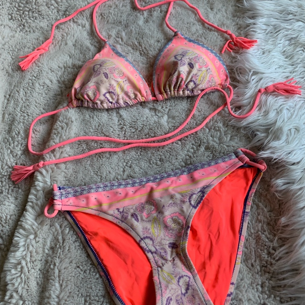 American Eagle Pink Paisley Bikini